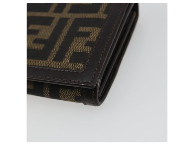 FENDI Zucca Canvas Long Wallet Black Brown Auth 192212V - view 8
