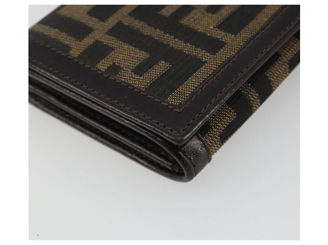 FENDI Zucca Canvas Long Wallet Black Brown Auth 192212V - view 9