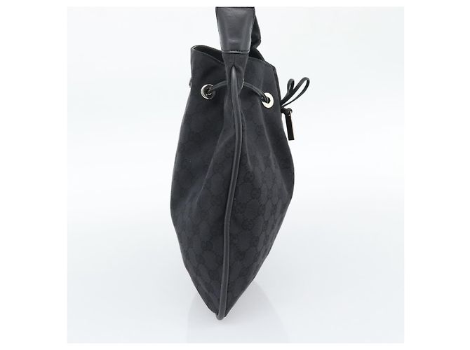 GUCCI GG Canvas Bamboo Handtasche Schwarz Silber 001 4033 Auth ep15336A - Ansicht 4