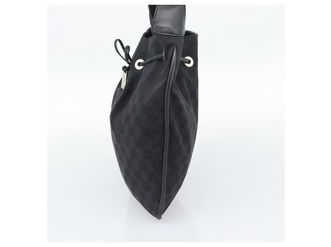 GUCCI GG Canvas Bamboo Handtasche Schwarz Silber 001 4033 Auth ep15336A - Ansicht 5