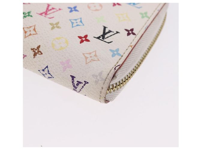 LOUIS VUITTON Monogram Multicolor Zippy Wallet White M60241 LV Auth 192417 Bianco - vista 10