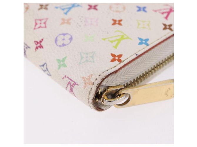 LOUIS VUITTON Monogram Multicolor Zippy Wallet White M60241 LV Auth 192417 Bianco - vista 12