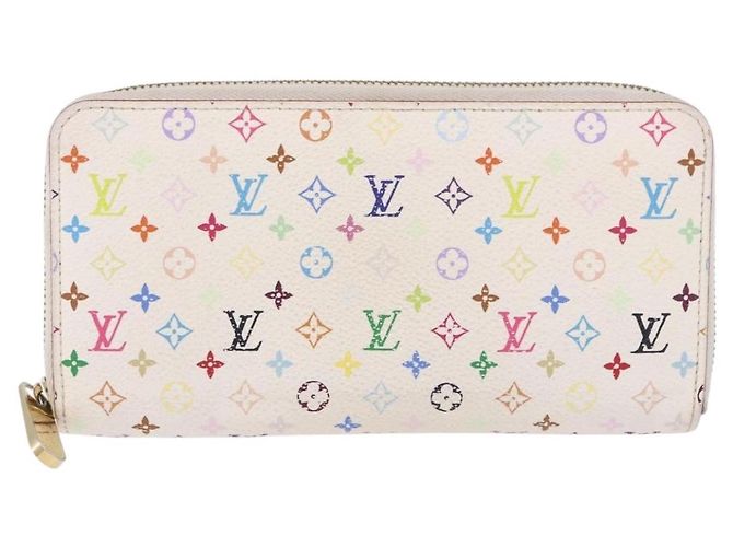 LOUIS VUITTON Monogram Multicolor Zippy Wallet White M60241 LV Auth 192417 Bianco - vista 2