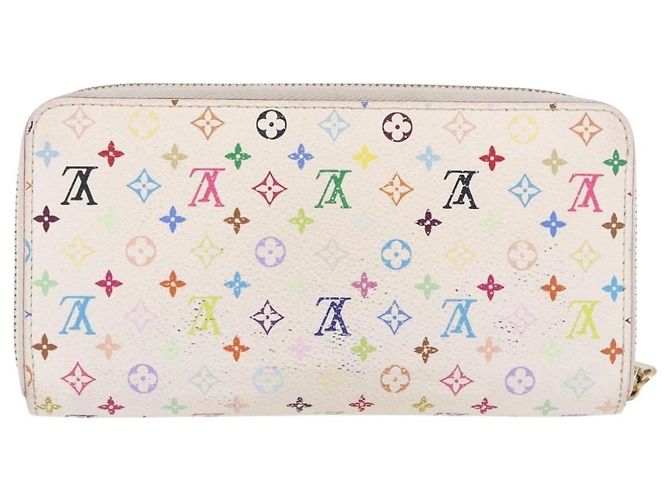 LOUIS VUITTON Monogram Multicolor Zippy Wallet White M60241 LV Auth 192417 Bianco - vista 3