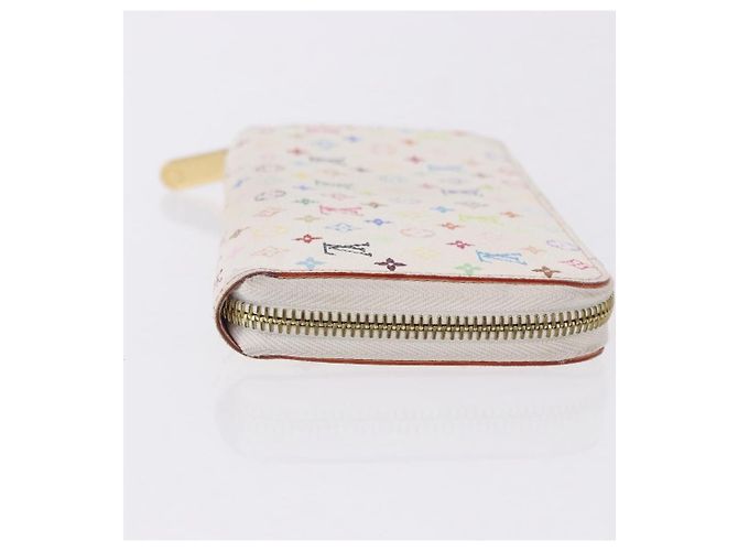 LOUIS VUITTON Monogram Multicolor Zippy Wallet White M60241 LV Auth 192417 Bianco - vista 5