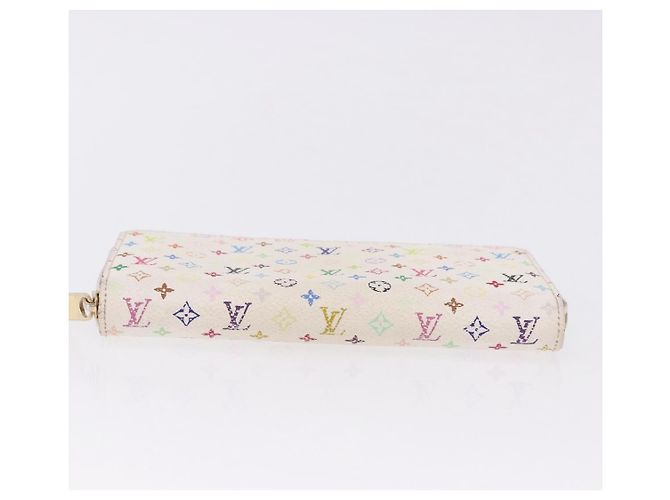 LOUIS VUITTON Monogram Multicolor Zippy Wallet White M60241 LV Auth 192417 Bianco - vista 8