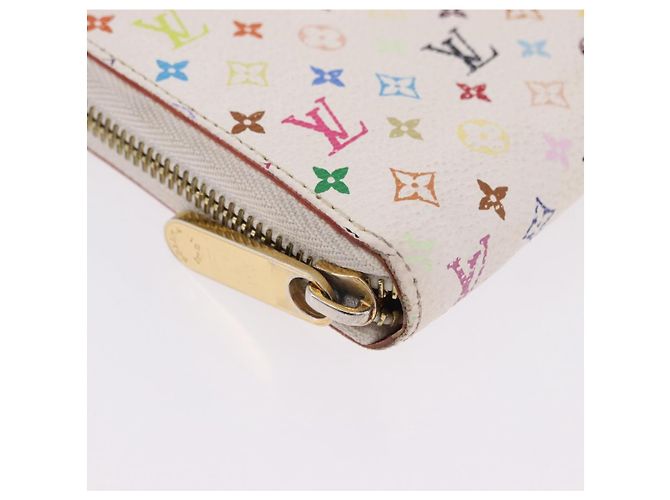 LOUIS VUITTON Monogram Multicolor Zippy Wallet White M60241 LV Auth 192417 Bianco - vista 9