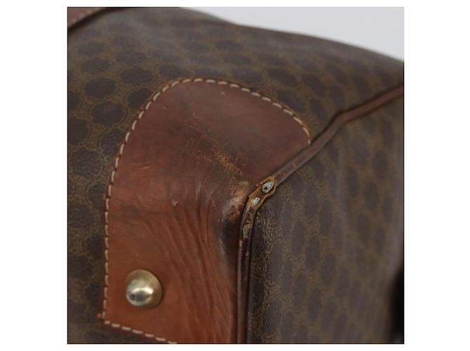 Céline Bolsa Boston CELINE em tela Macadam PVC Couro Marrom Ouro Auth 190906 Dourado - vista 10