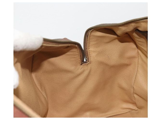 Céline Bolsa Boston CELINE em tela Macadam PVC Couro Marrom Ouro Auth 190906 Dourado - vista 20