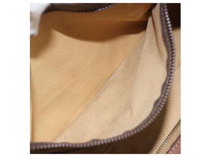 Céline Bolsa Boston CELINE em tela Macadam PVC Couro Marrom Ouro Auth 190906 Dourado - vista 22