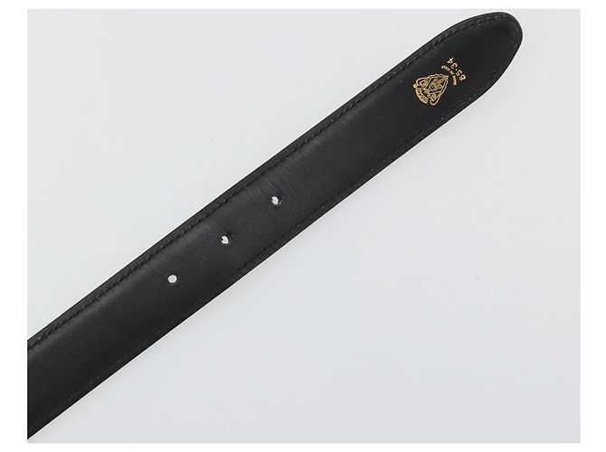 Cintura GUCCI in pelle 39.4'' Nero Oro Auth 186658A D'oro - vista 11