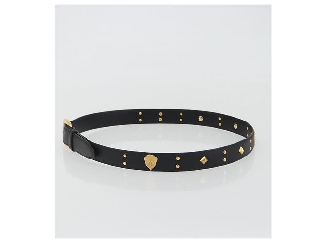 Cintura GUCCI in pelle 39.4'' Nero Oro Auth 186658A D'oro - vista 3