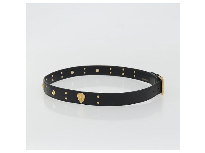 Cintura GUCCI in pelle 39.4'' Nero Oro Auth 186658A D'oro - vista 4