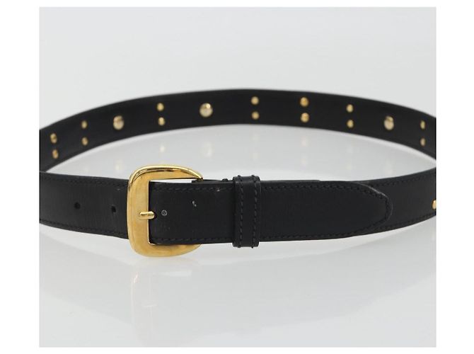 Cintura GUCCI in pelle 39.4'' Nero Oro Auth 186658A D'oro - vista 5