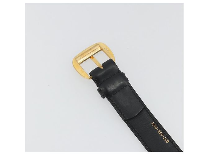 Cintura GUCCI in pelle 39.4'' Nero Oro Auth 186658A D'oro - vista 7