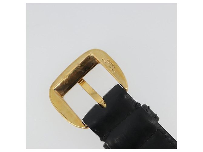 Cintura GUCCI in pelle 39.4'' Nero Oro Auth 186658A D'oro - vista 8