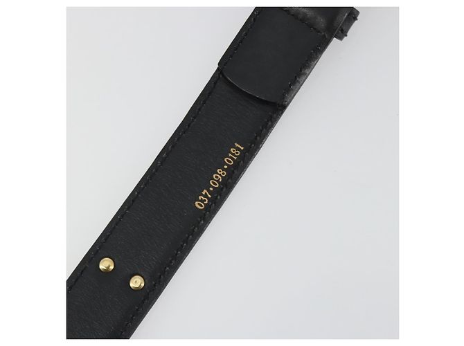 Cintura GUCCI in pelle 39.4'' Nero Oro Auth 186658A D'oro - vista 9