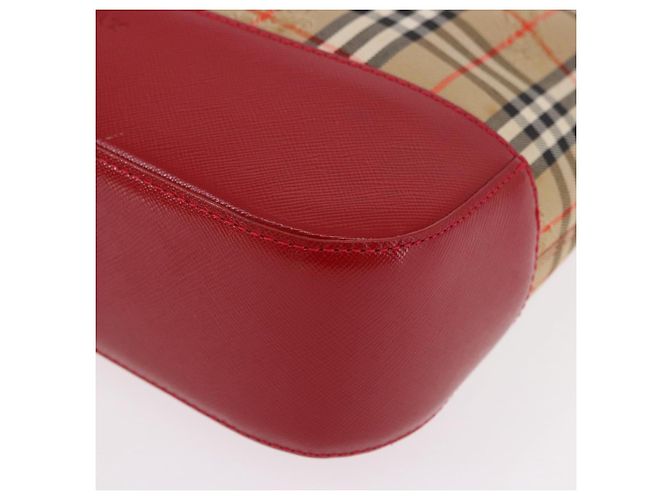 BURBERRY Nova Check Handtasche Canvas Beige Gold Auth 191907 Golden - Ansicht 11