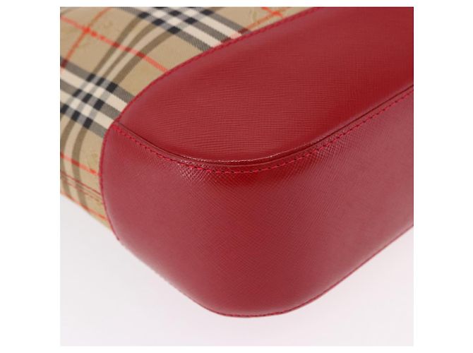 BURBERRY Nova Check Handtasche Canvas Beige Gold Auth 191907 Golden - Ansicht 12
