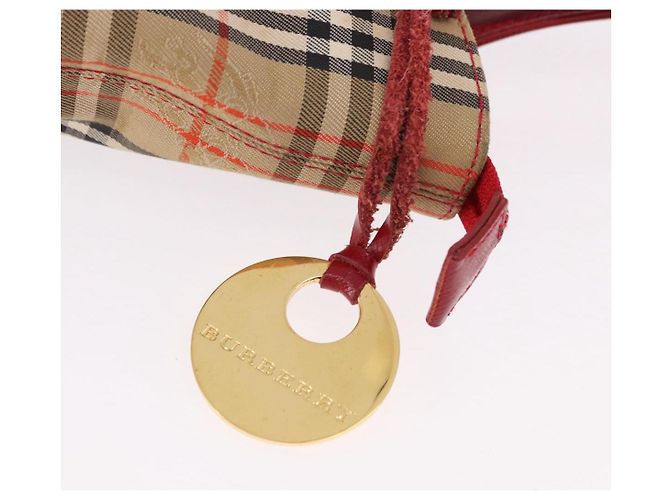 BURBERRY Nova Check Handtasche Canvas Beige Gold Auth 191907 Golden - Ansicht 14