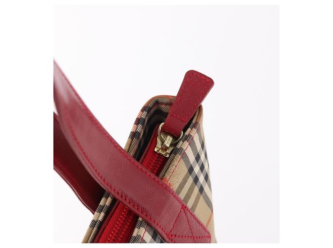 BURBERRY Nova Check Handtasche Canvas Beige Gold Auth 191907 Golden - Ansicht 15