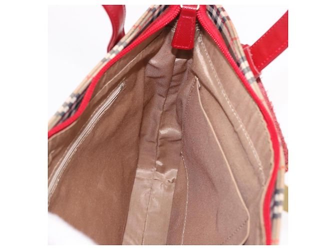 BURBERRY Nova Check Handtasche Canvas Beige Gold Auth 191907 Golden - Ansicht 17