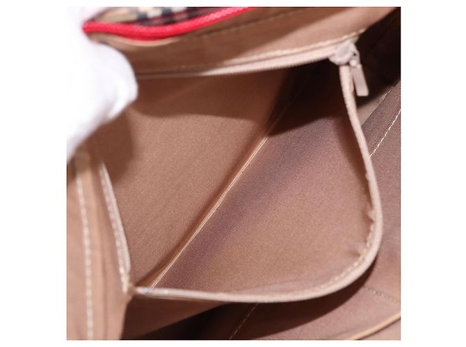 BURBERRY Nova Check Handtasche Canvas Beige Gold Auth 191907 Golden - Ansicht 20
