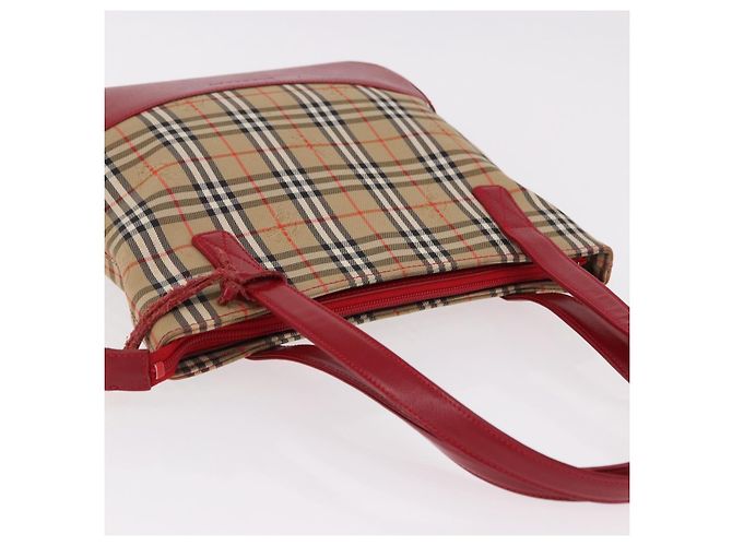 BURBERRY Nova Check Handtasche Canvas Beige Gold Auth 191907 Golden - Ansicht 6