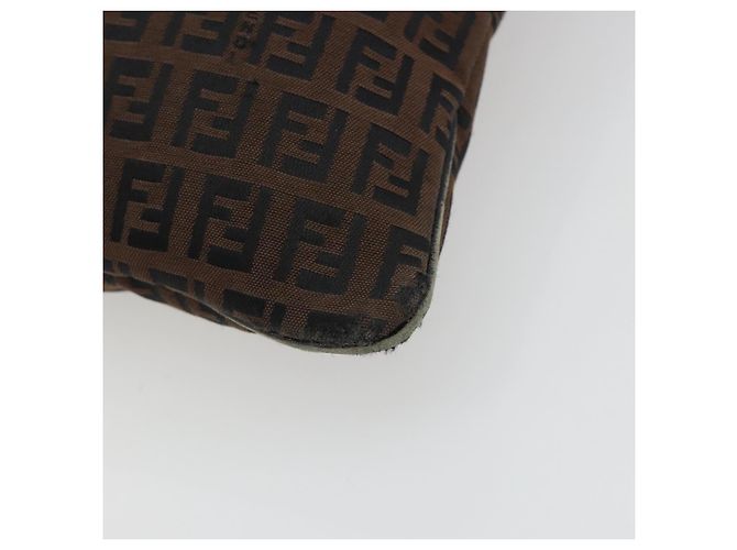 Bolsa de Ombro FENDI Zucchino Canvas Marrom Auth gh2178 - vista 12