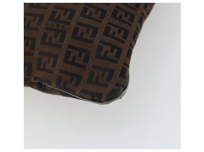 Bolsa de Ombro FENDI Zucchino Canvas Marrom Auth gh2178 - vista 13