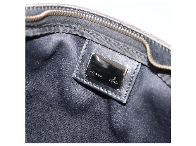Bolsa de Ombro FENDI Zucchino Canvas Marrom Auth gh2178 - vista 15