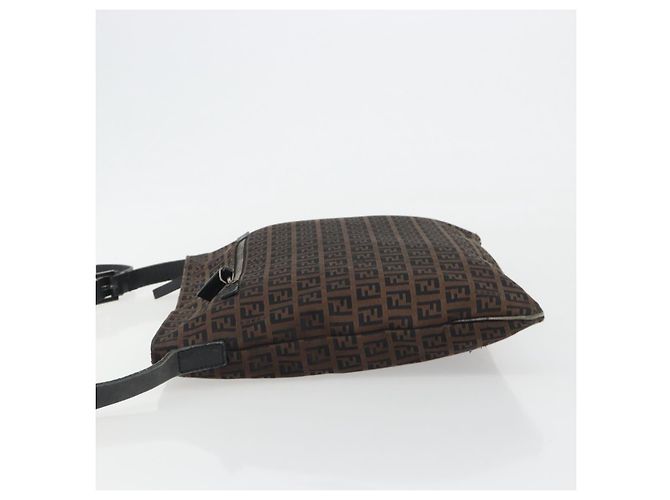Bolsa de Ombro FENDI Zucchino Canvas Marrom Auth gh2178 - vista 5