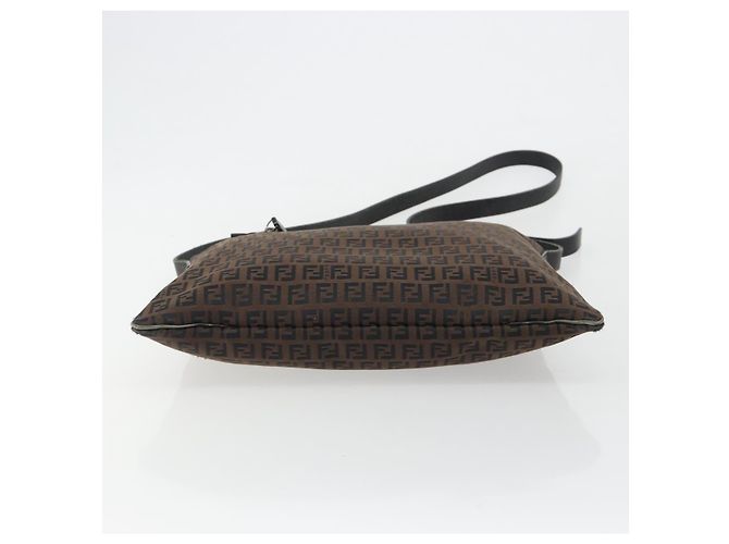 Bolsa de Ombro FENDI Zucchino Canvas Marrom Auth gh2178 - vista 9