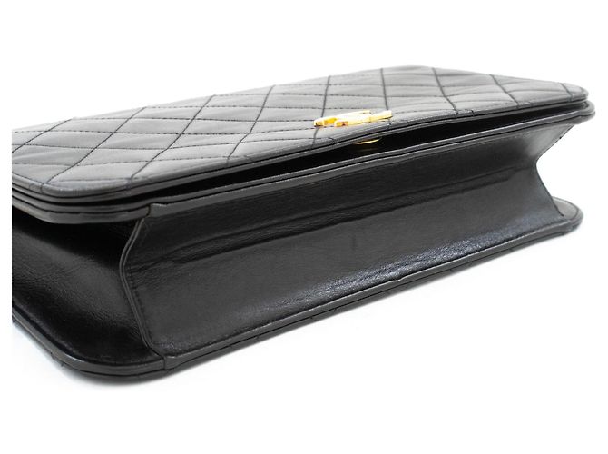 CHANEL Borsa a tracolla clutch Full Flap Chain Nera in agnello trapuntato Nero - vista 4