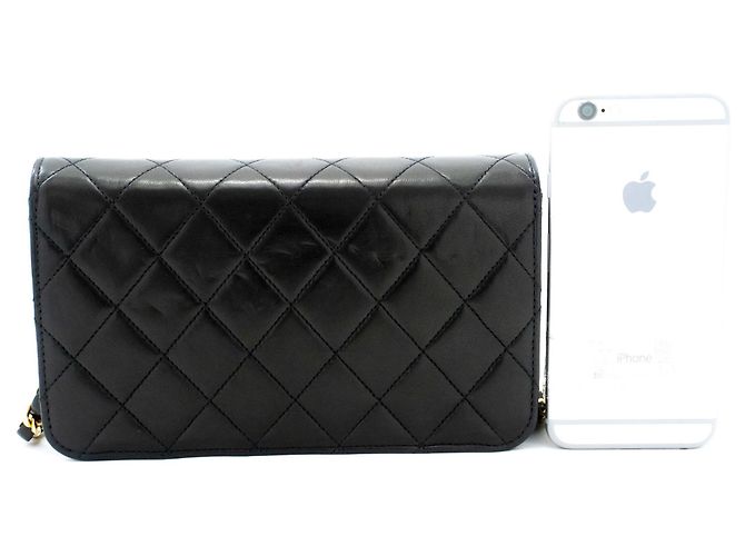 CHANEL Borsa a Spalla Small Full Flap con Catena Clutch Trapuntata Nera Nero - vista 3