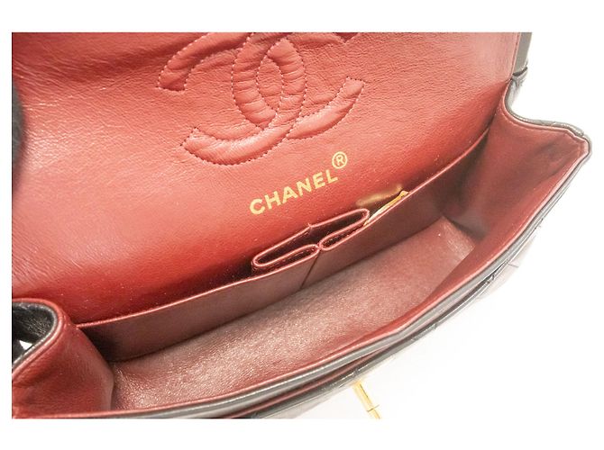 CHANEL Classic Double Flap 9" Chain Shoulder Bag Black Lambskin Nero - vista 10
