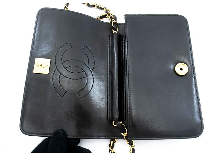 CHANEL Borsa a Spalla Small Full Flap con Catena Clutch Trapuntata Nera Nero - vista 11