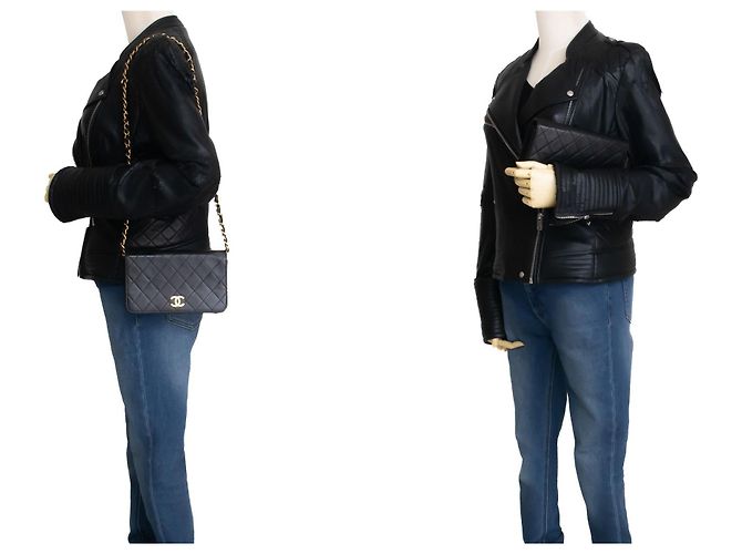 CHANEL Borsa a Spalla Small Full Flap con Catena Clutch Trapuntata Nera Nero - vista 12