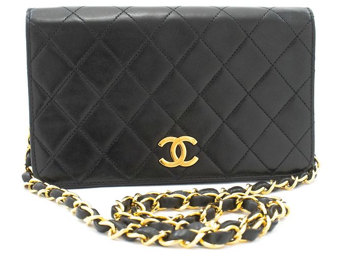 CHANEL Borsa a Spalla Small Full Flap con Catena Clutch Trapuntata Nera Nero - vista 2