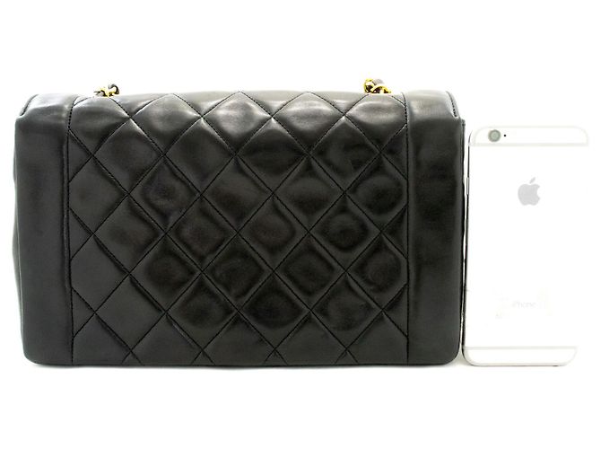 CHANEL Diana Flap Chain Shoulder Bag Black Quilted Lambskin Nero - vista 3