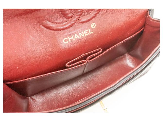 CHANEL Classic Double Flap 9" Chain Shoulder Bag Black Lambskin Nero - vista 10