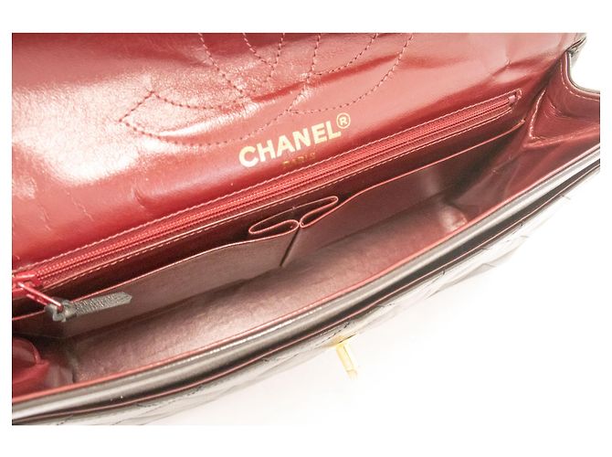 CHANEL Paris Vintage Chain Schultertasche Schwarz Gesteppt - Ansicht 10
