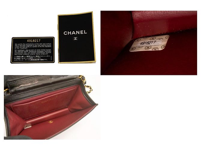 CHANEL Full Flap Small Chain Shoulder Bag Clutch Gesteppt Schwarz - Ansicht 9