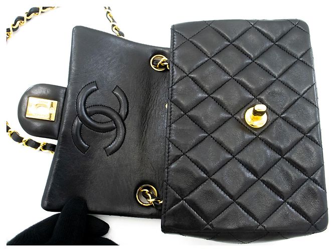 CHANEL Mini Square Small Chain Shoulder Bag Crossbody Black Nero - vista 11