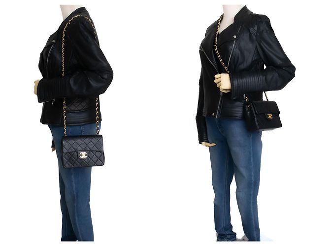 CHANEL Mini Square Small Chain Shoulder Bag Crossbody Black Nero - vista 12