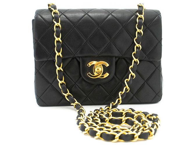 CHANEL Mini Square Small Chain Shoulder Bag Crossbody Black Nero - vista 2