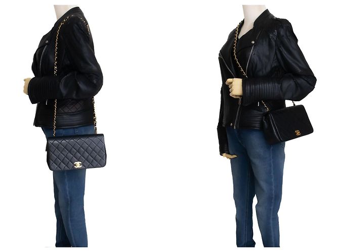 CHANEL Borsa a Spalla Crossbody Full Flap Chain Nera Trapuntata - vista 12