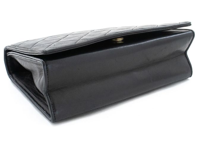 CHANEL Vintage Full Flap Small Chain Shoulder Bag Black Quilted Nero - vista 4