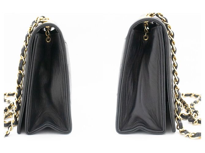CHANEL Vintage Full Flap Small Chain Shoulder Bag Black Quilted Nero - vista 5