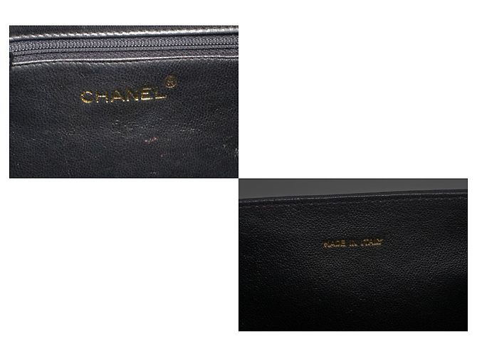 CHANEL Vintage Full Flap Small Chain Shoulder Bag Black Quilted Nero - vista 8